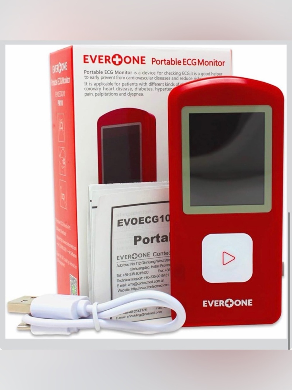 EverOne - EVOPM10 Portable ECG/EKG Monitor, NEW